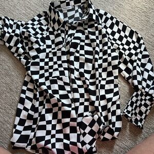 Checkered Black and White Kids Shirt